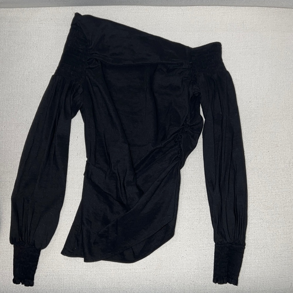Zara Asymmetrical Off Shoulder Black Top